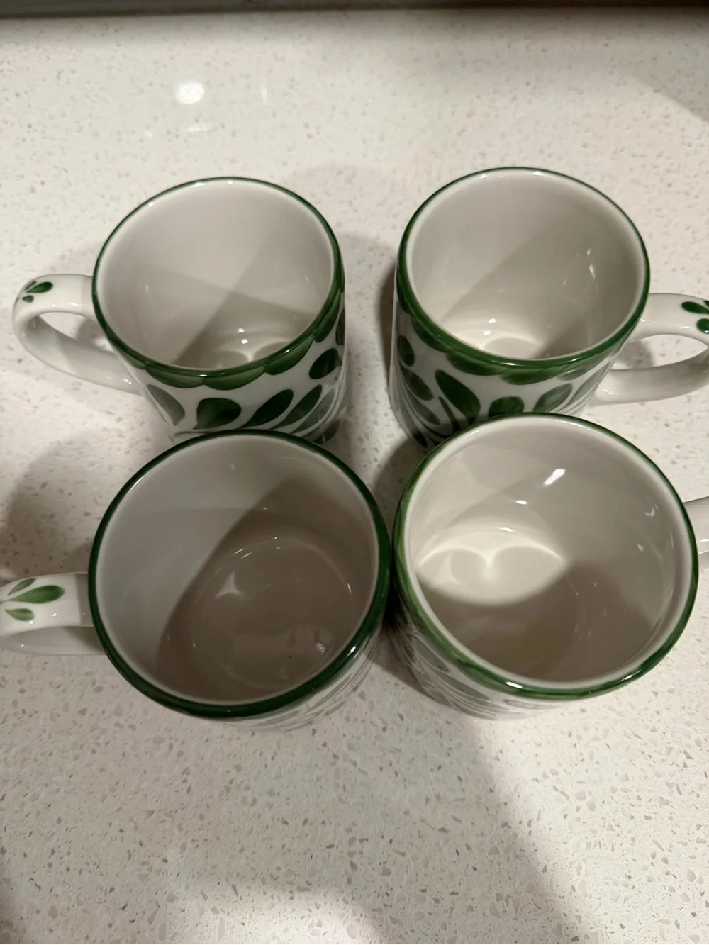 Pottery Barn Puebla Porcelain Mugs - Set Of 4